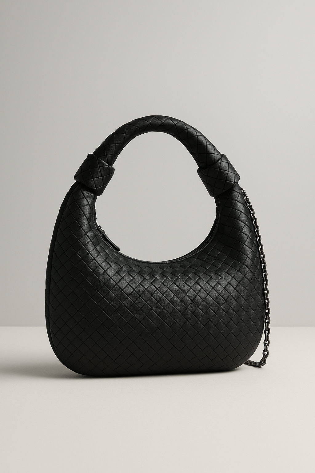 Black Quilted Hobo Shoulder Bag