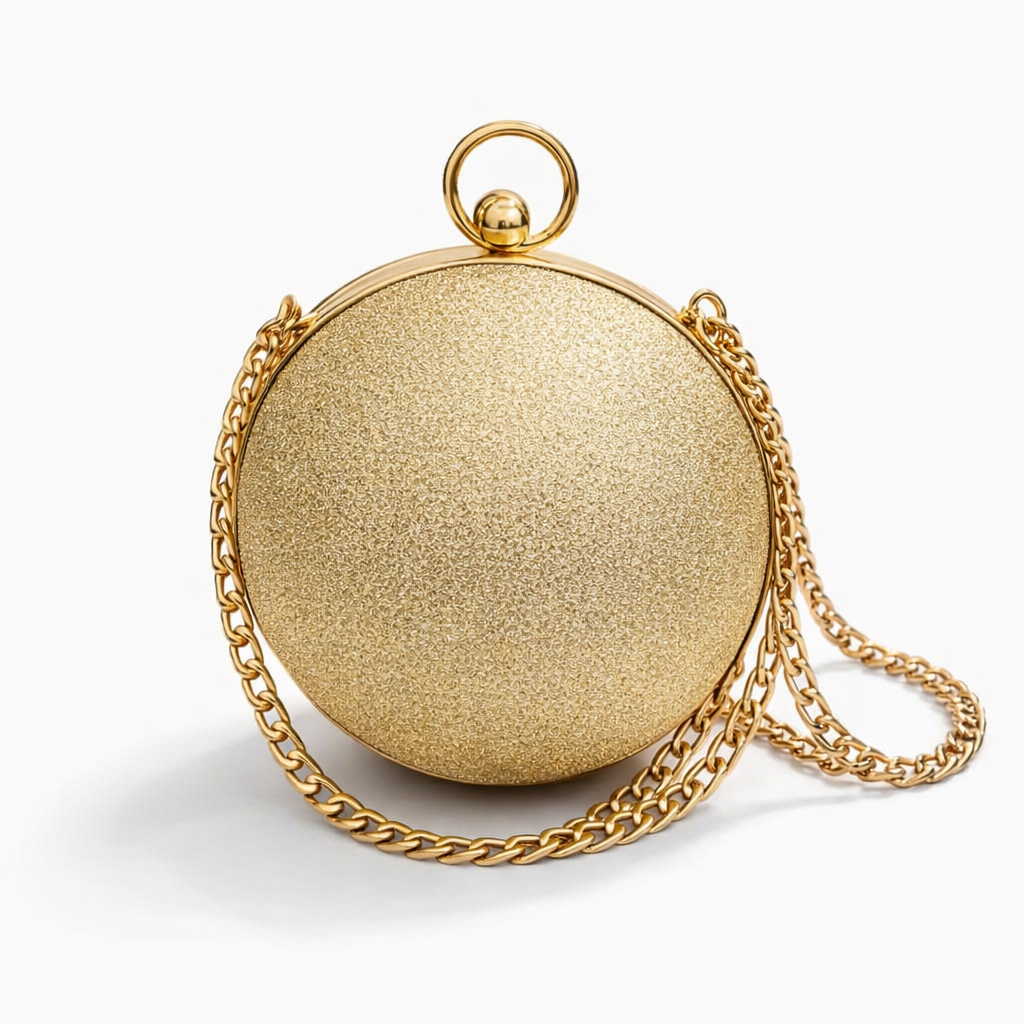 Luxury Round Glitter Clutch
