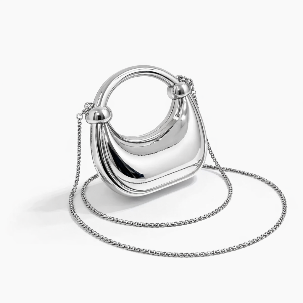 Luxury Metallic Silver Clutch