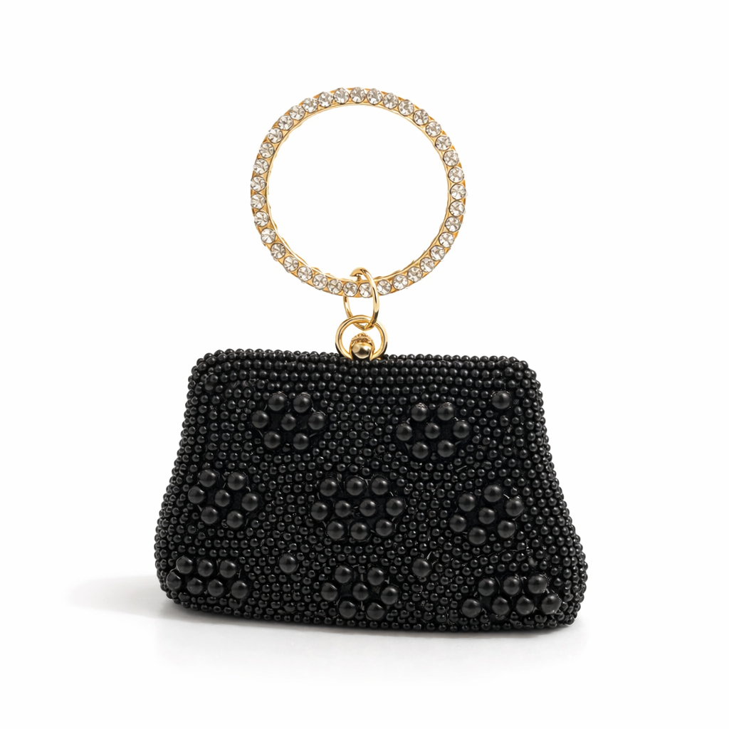 Beaded Ring Handle Clutch