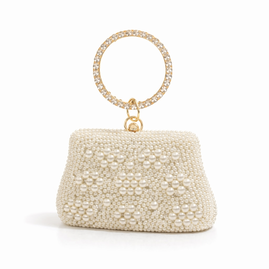 Beaded Ring Handle Clutch