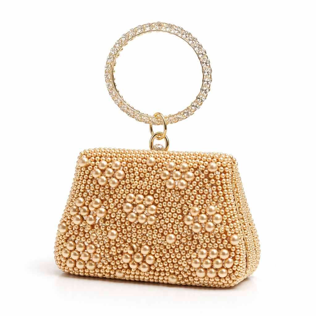 Beaded Ring Handle Clutch