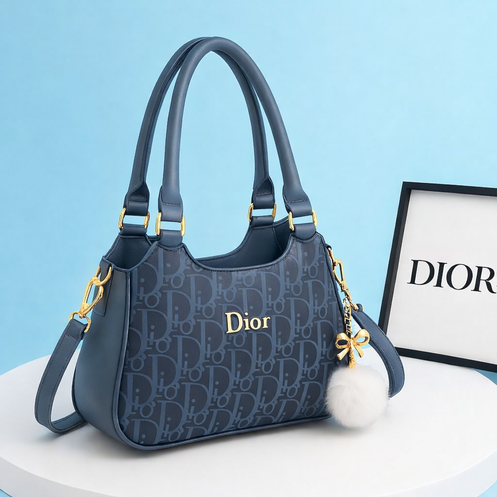 Classic Handbag with Decorative Charm