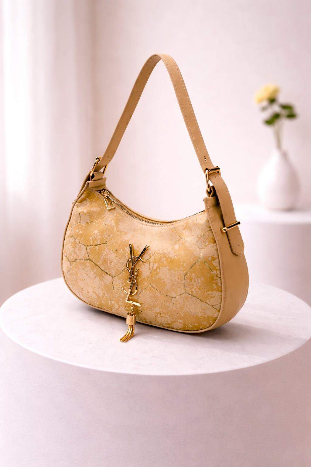 Classic Marble-Pattern Shoulder Crossbody Bag