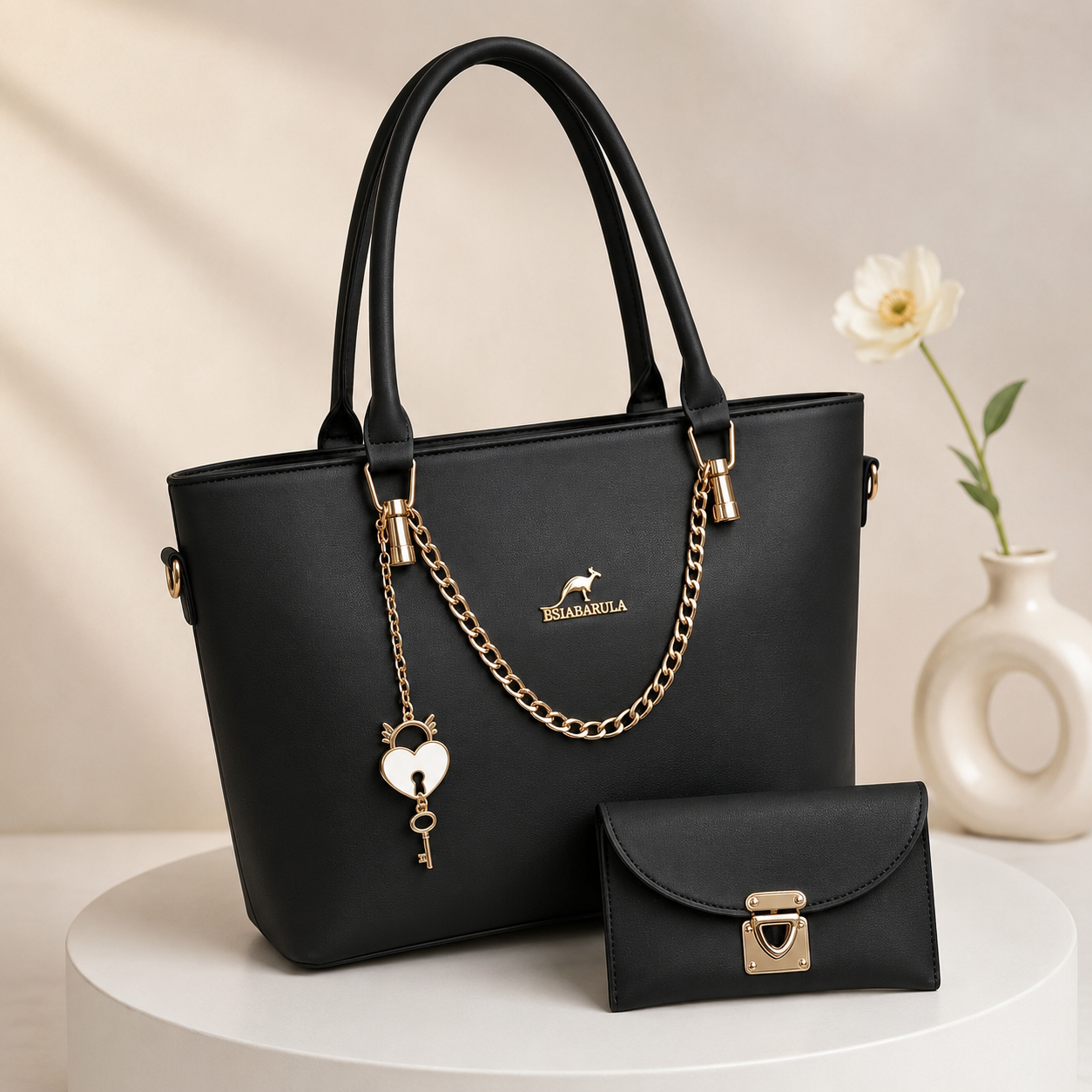 Classic Tote Bag and Wallet Set
