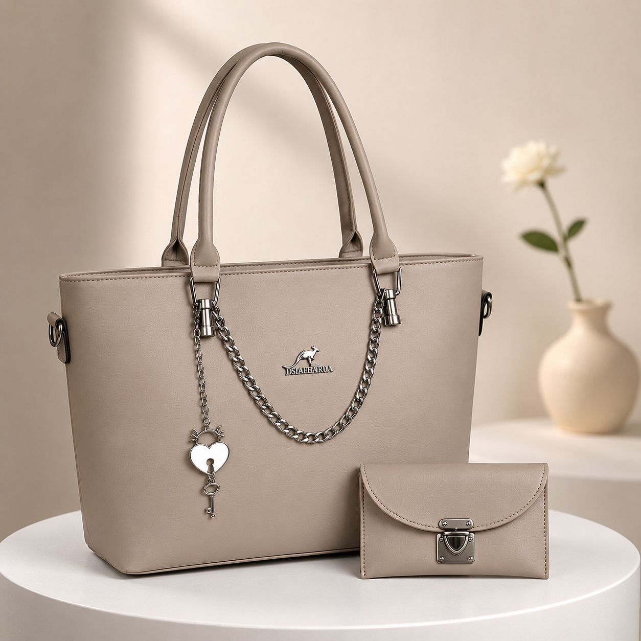 Classic Tote Bag and Wallet Set