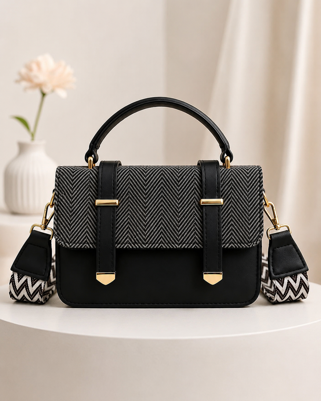 Herringbone Crossbody Bag