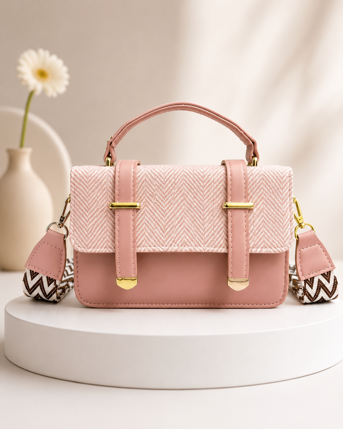 Herringbone Crossbody Bag