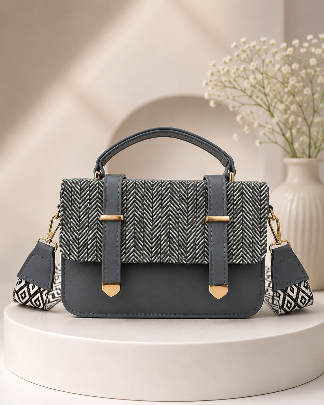 Herringbone Crossbody Bag