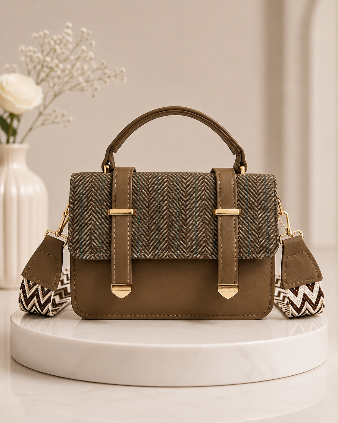 Herringbone Crossbody Bag