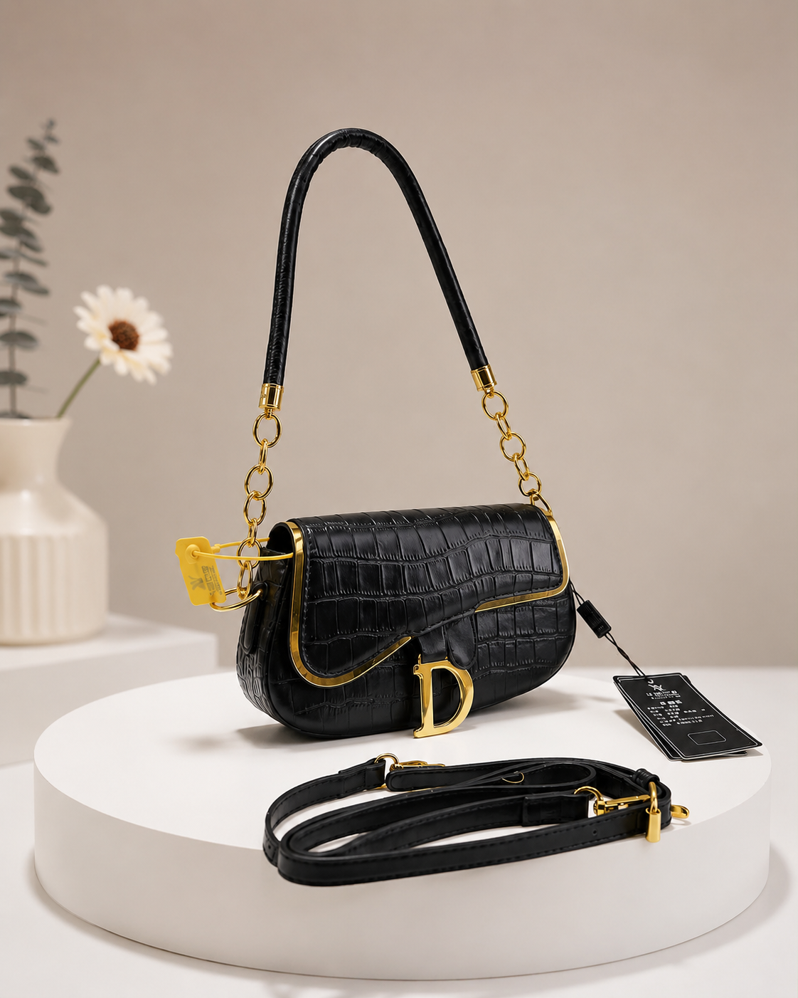 Croc Embossed Crossbody Bag