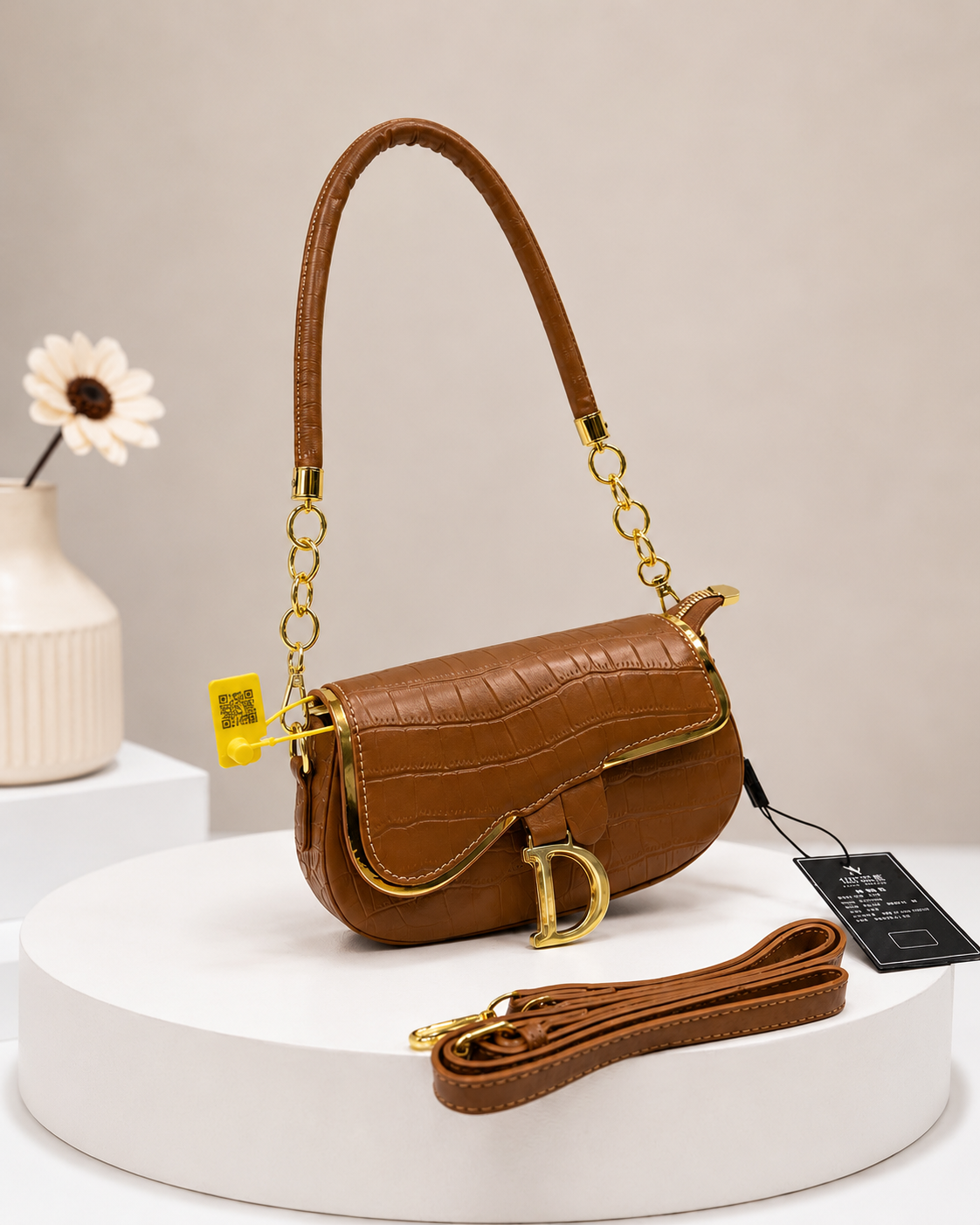Croc Embossed Crossbody Bag