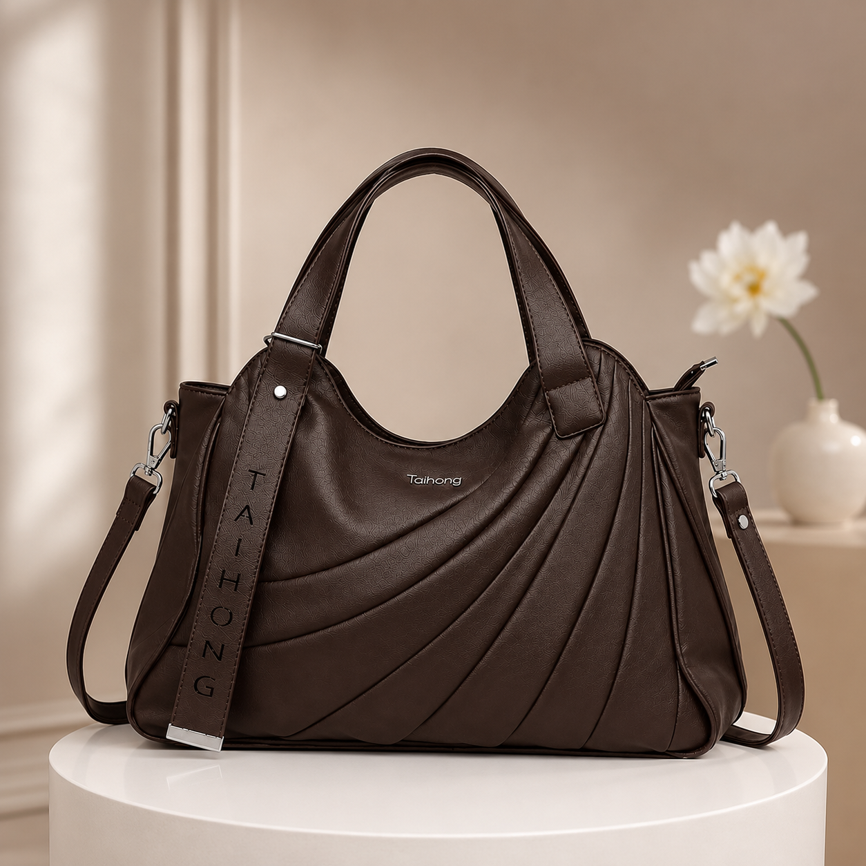 Luxury Pleated Shoulder Handbag