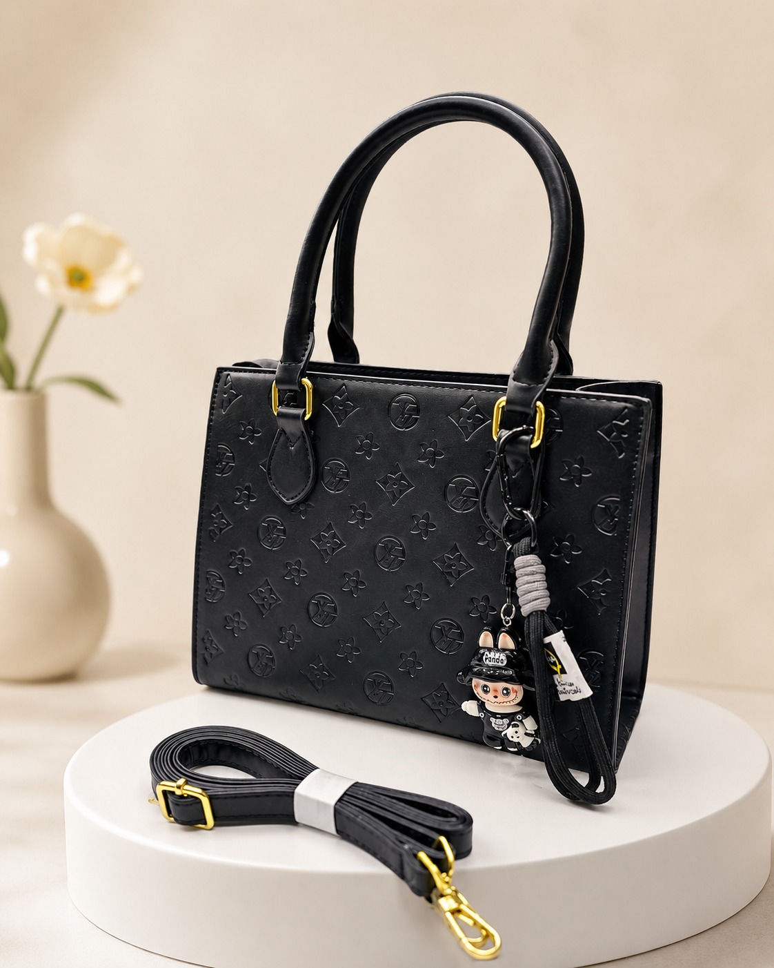 Classic Monogram Handbag with Hanging Doll Keychain