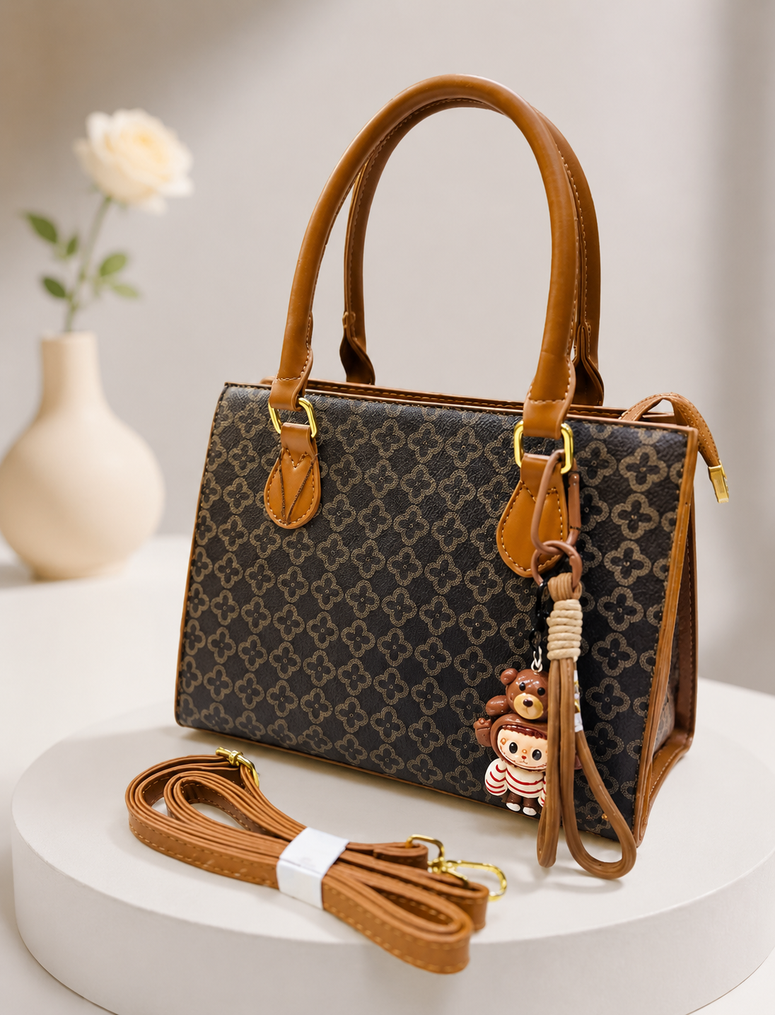Classic Monogram Handbag with Hanging Doll Keychain