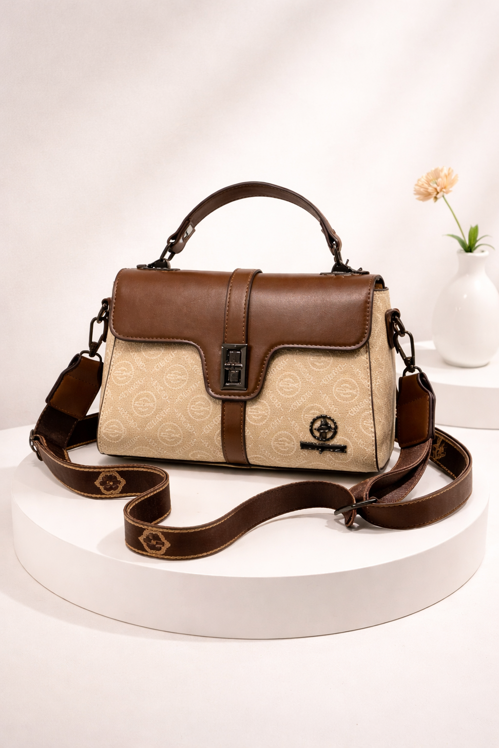 Premium Crossbody Bag with Monogram Detail
