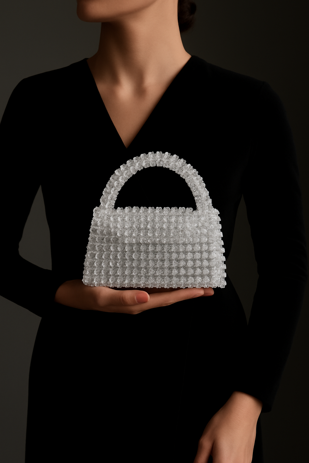 Crystal Clear Beaded Handbag
