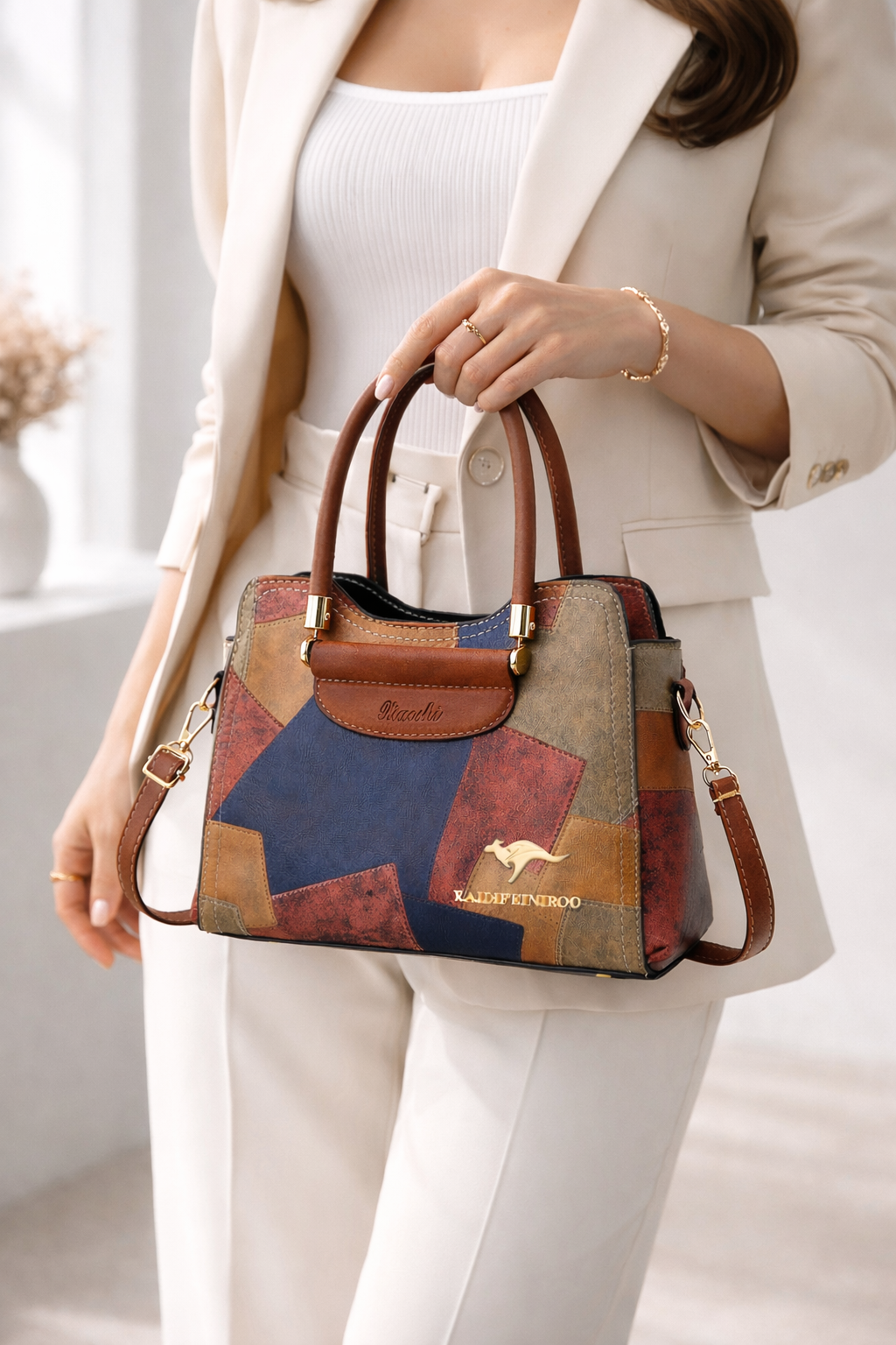Vibrant Patchwork Handbag