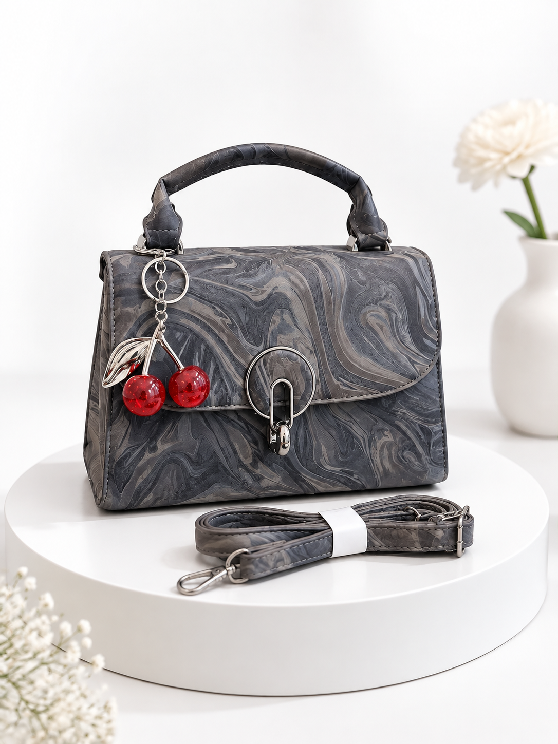 Luna Charm Structured Crossbody Bag