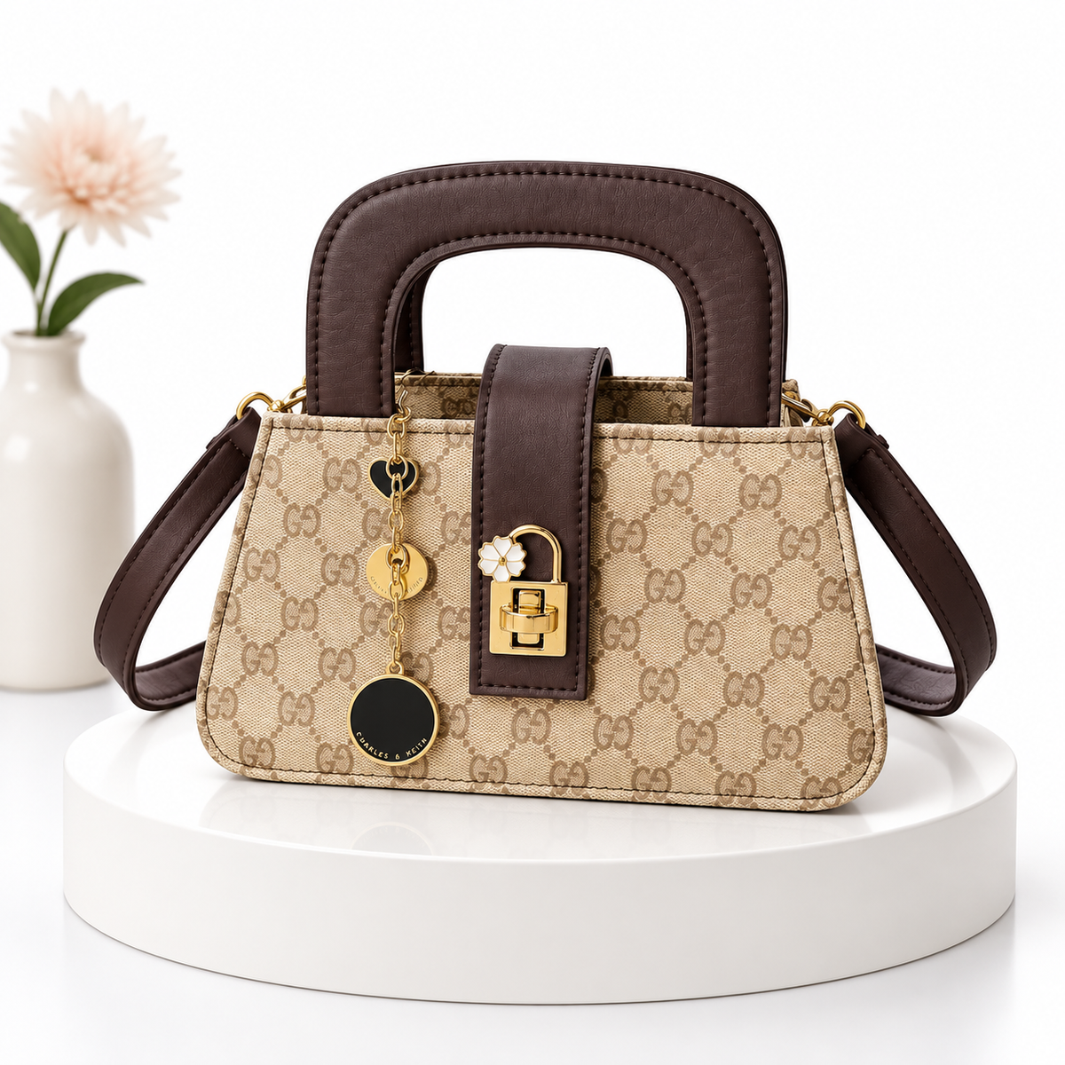 Vintage Charm Top Handle Crossbody Bag