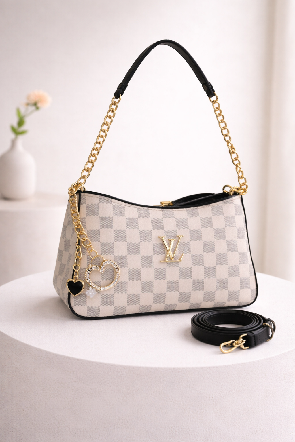 Charming Crossbody Bag with Gold Accents
