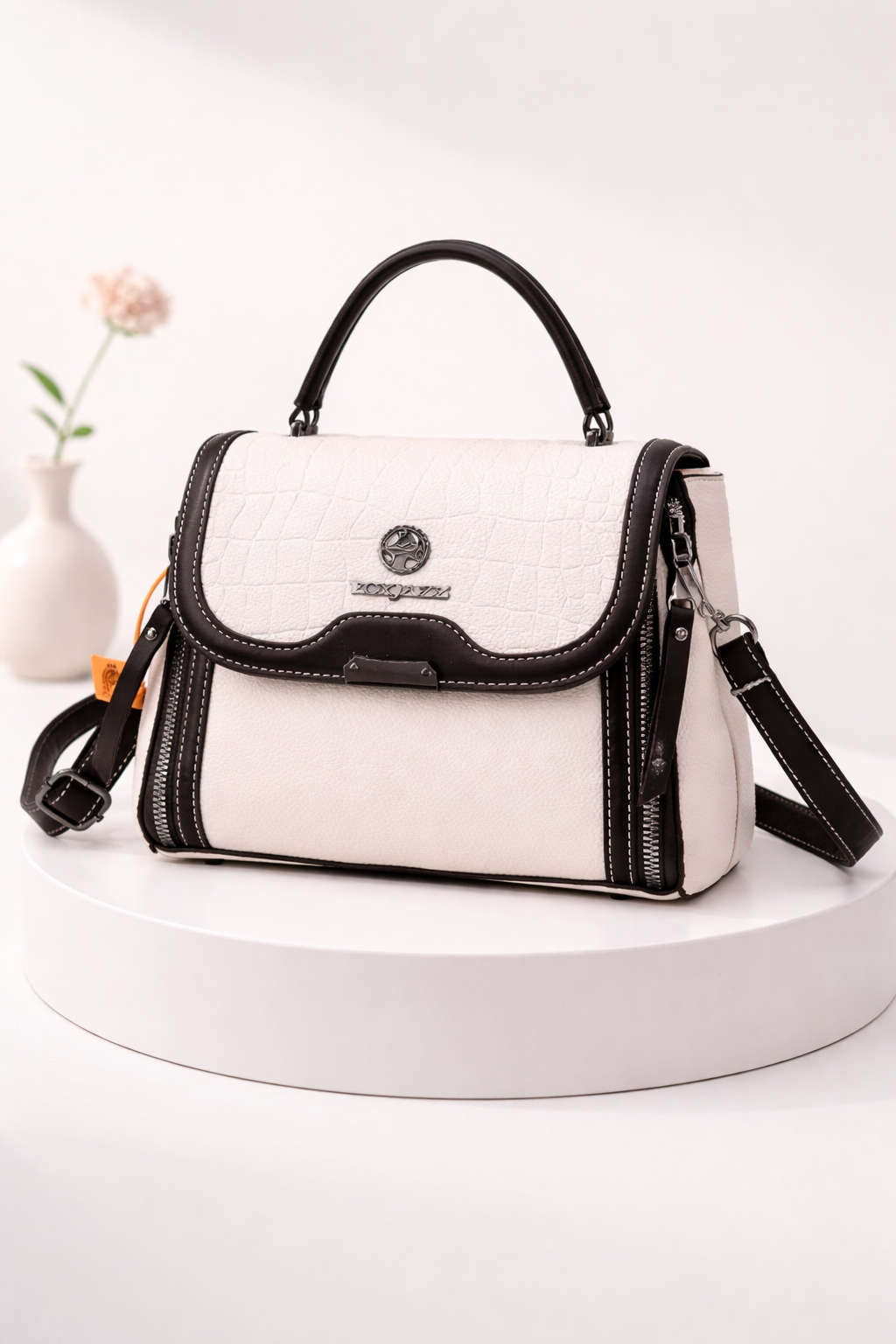 Premium Structured Crossbody Handbag with Contrast Trim