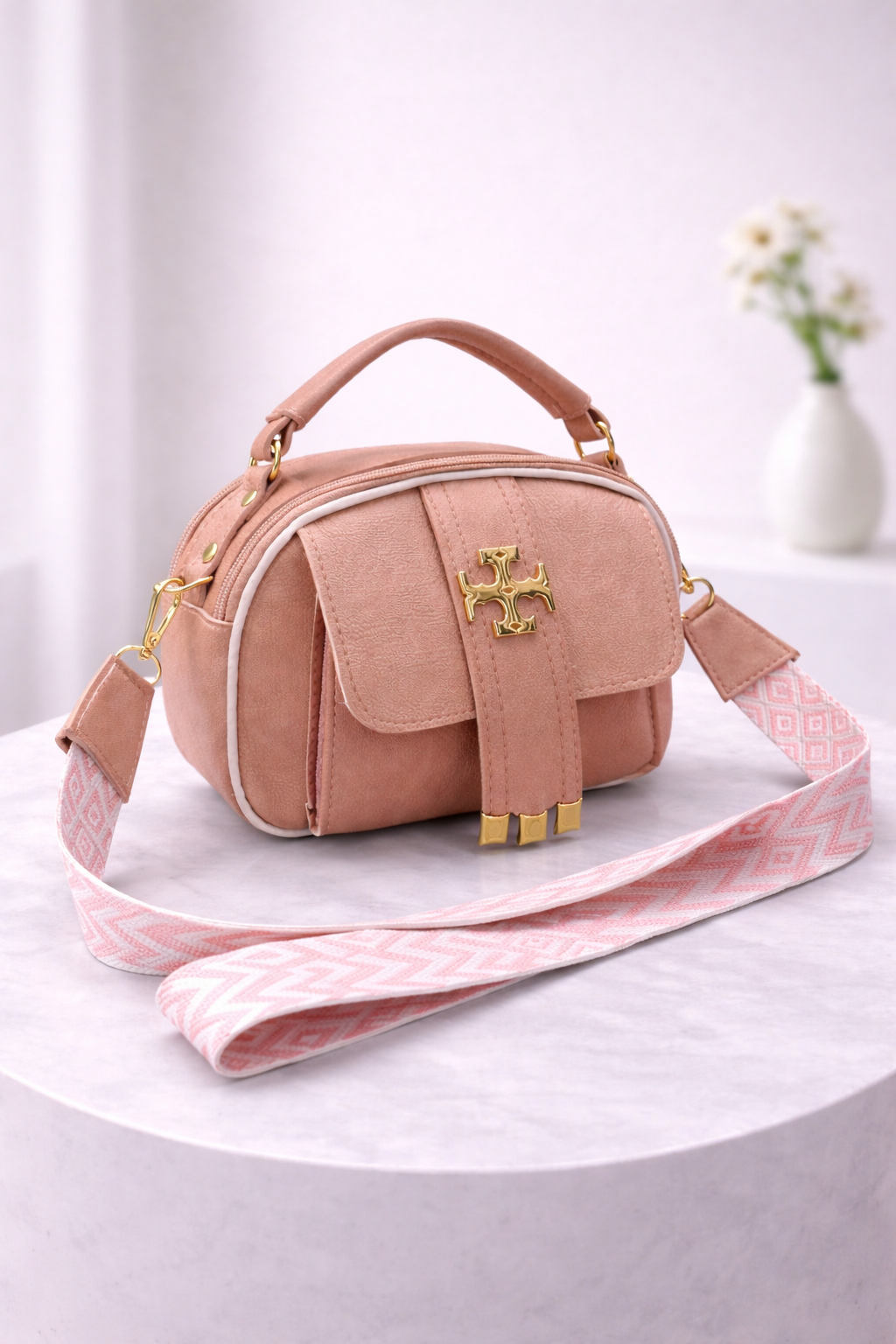 Stylish Crossbody Bag for Women with Gold Hardware