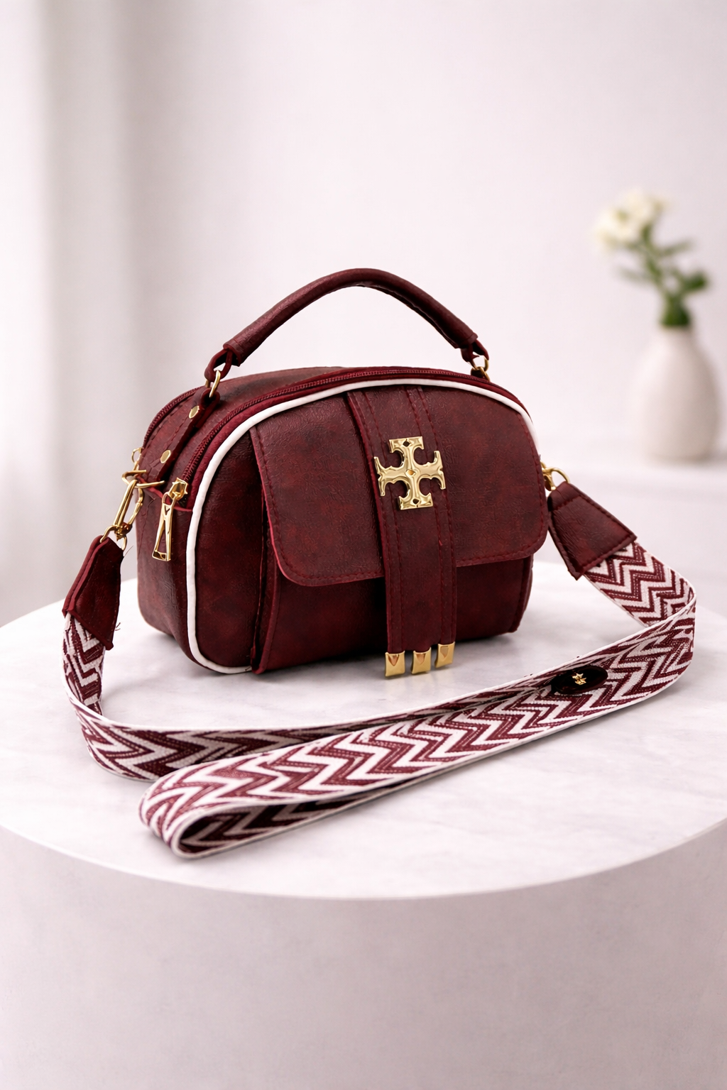 Stylish Crossbody Bag for Women with Gold Hardware