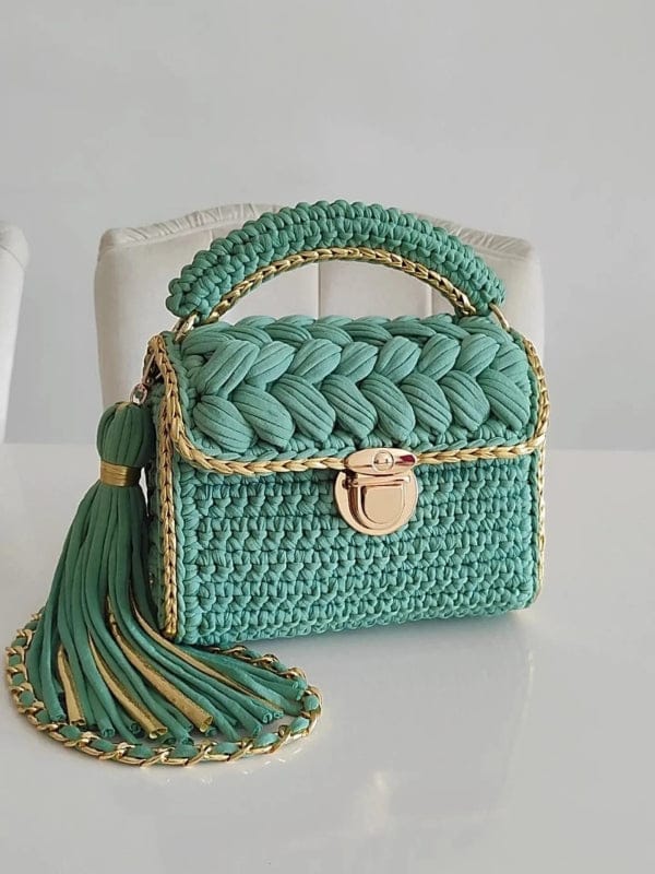 Mint Green Crochet Handbag