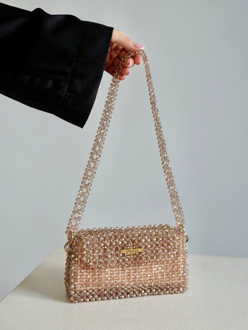 Crystal Beaded Shoulder Bag