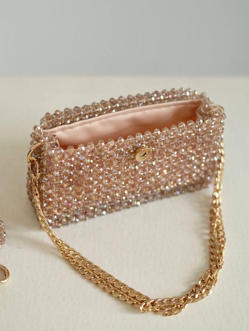 Crystal Beaded Shoulder Bag