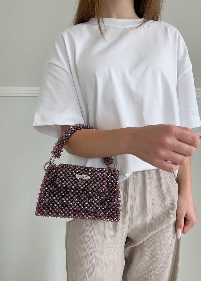 Elegant Crystal Beaded  Handbag