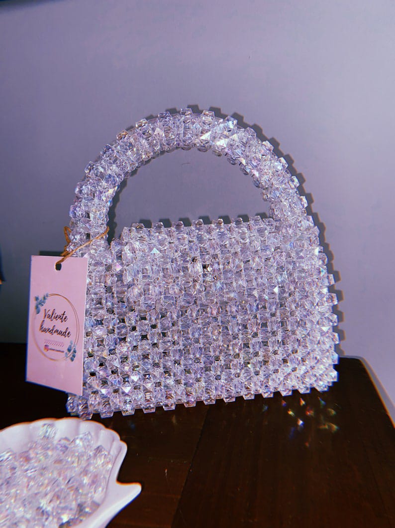 Crystal Clear Beaded Handbag