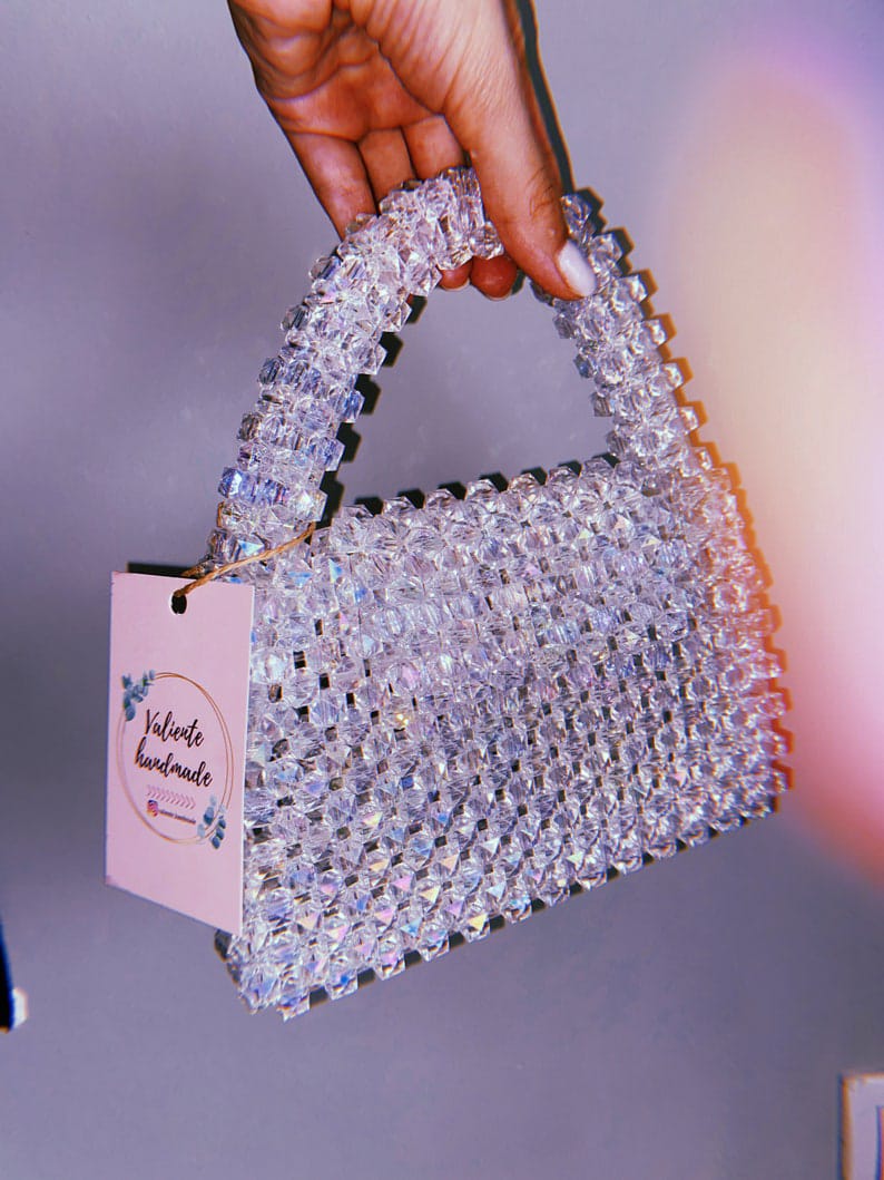 Crystal Clear Beaded Handbag