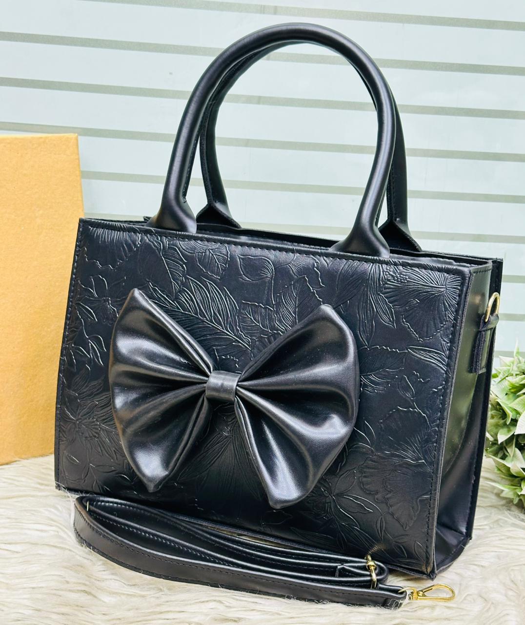 Bow-Style Printed Handbag