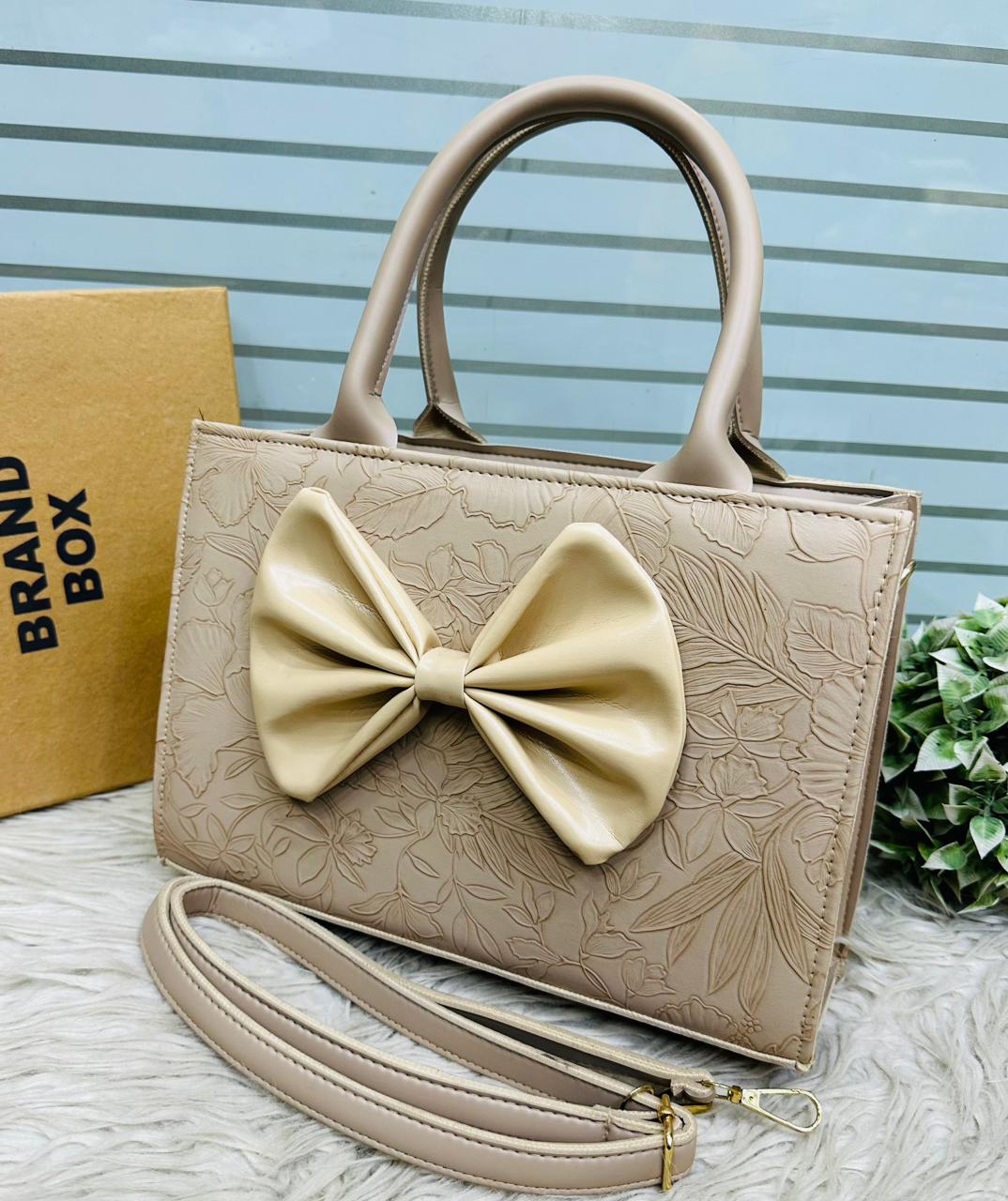 Bow-Style Printed Handbag