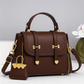 Soft Leather Crossbody Bag with Keychain
