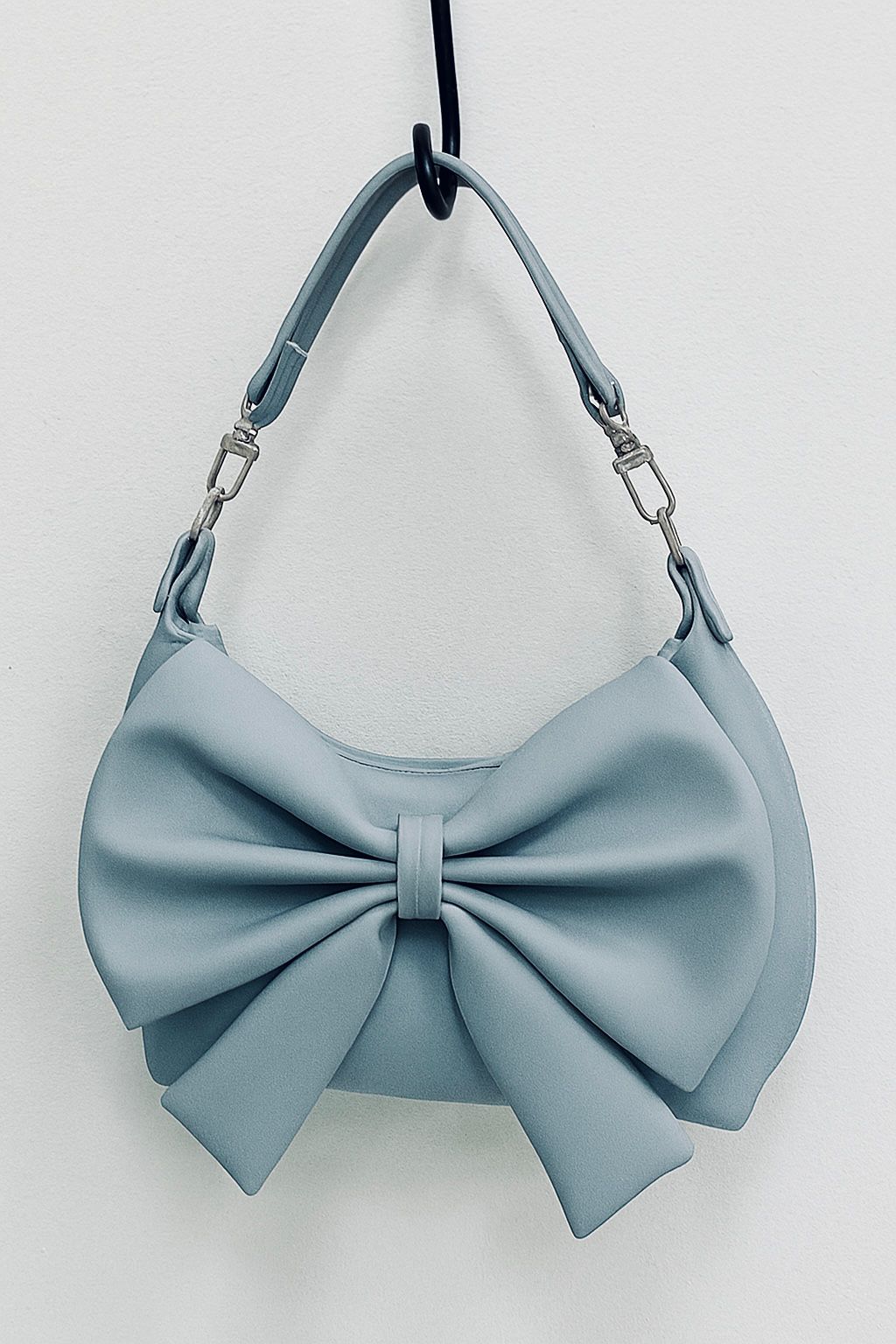 Bow Style Moon Handbag with Adjustable Strap