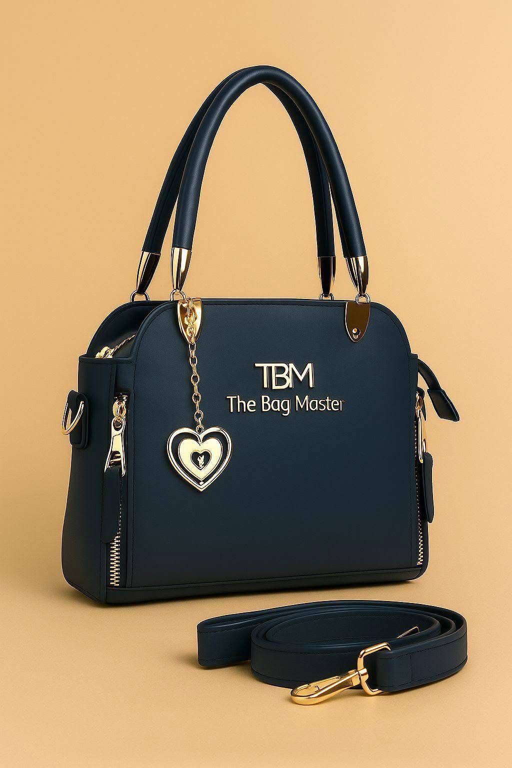 Premium Synthetic Leather Bag with Keychain & Long Strap