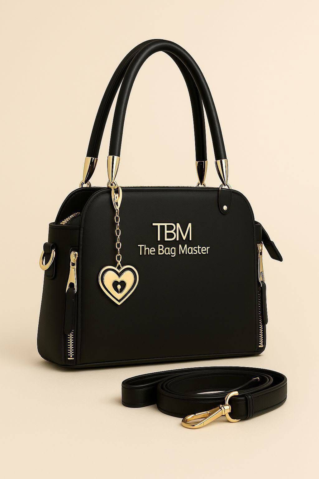 Premium Synthetic Leather Bag with Keychain & Long Strap