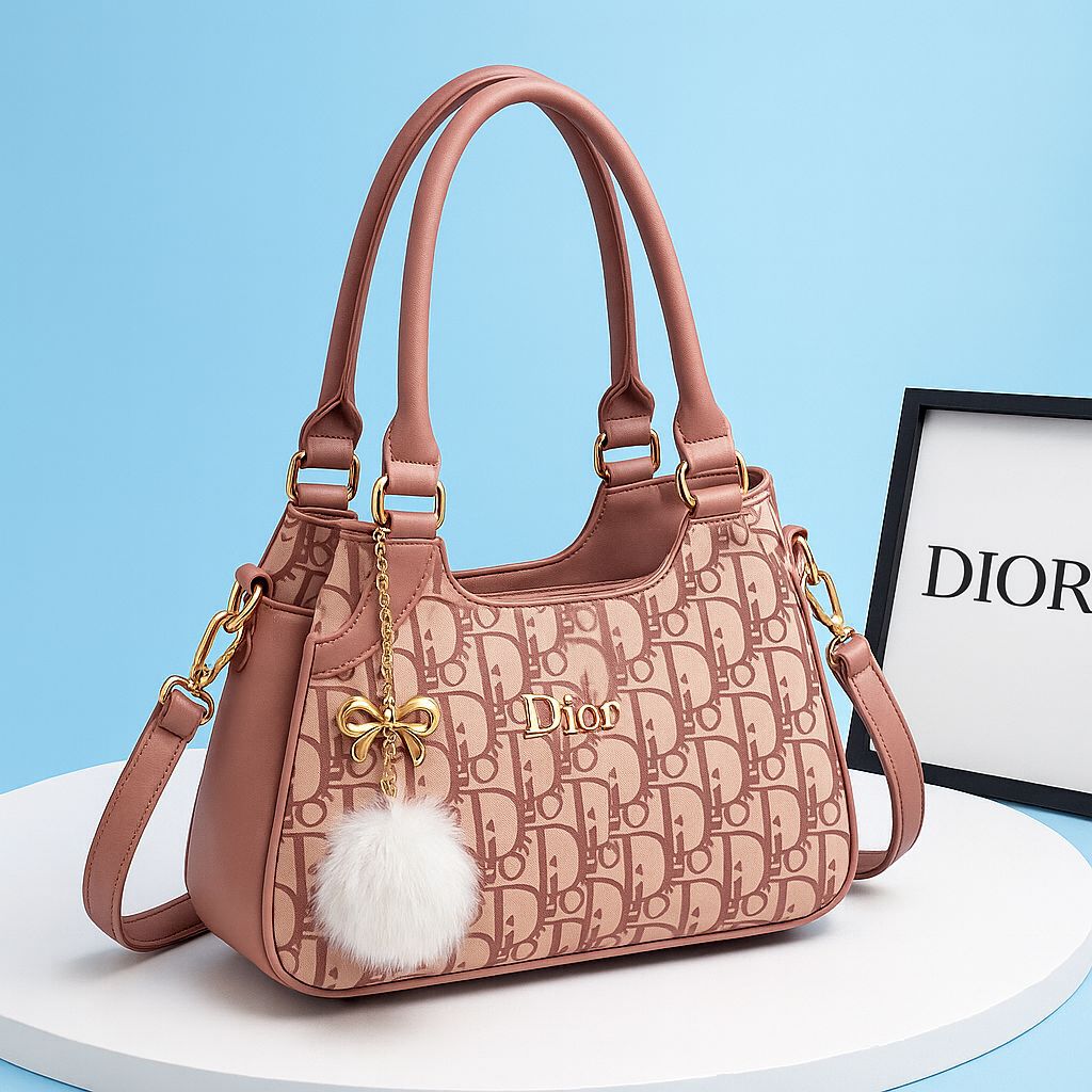 Classic Handbag with Decorative Charm