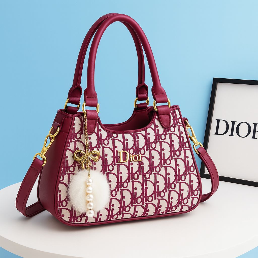 Classic Handbag with Decorative Charm