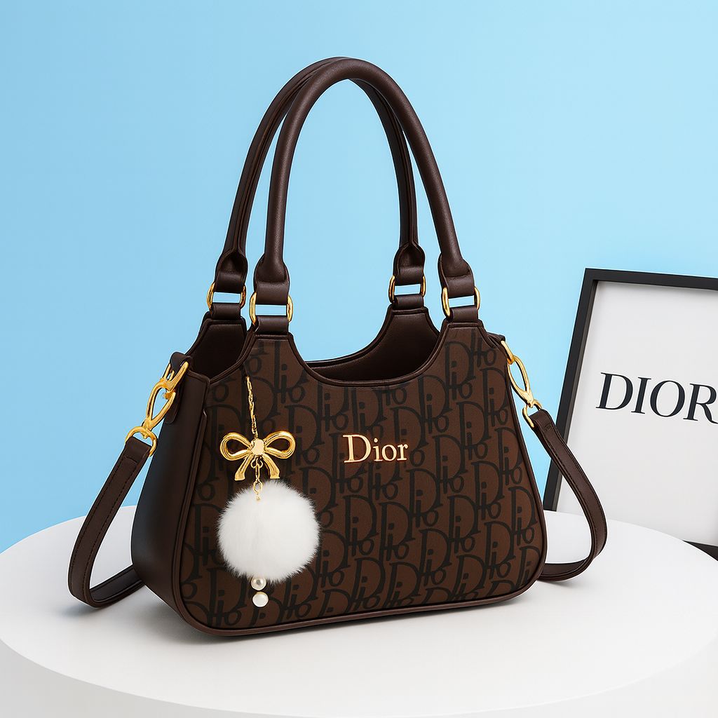 Classic Handbag with Decorative Charm