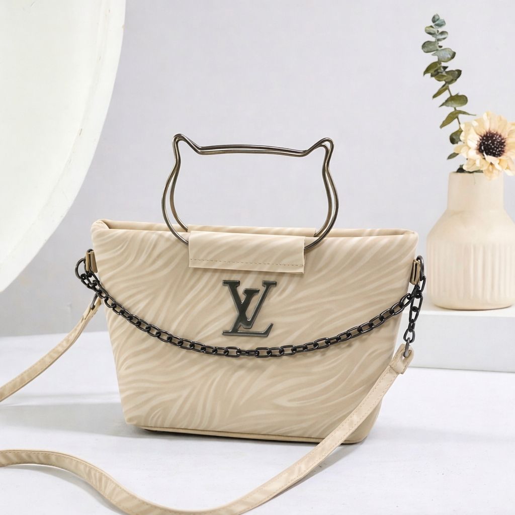 Contemporary Handbag with Unique Handle