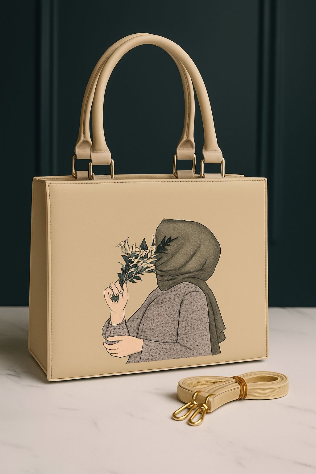Trending Hijab Girl Tote Bag — Long Shoulder Belt