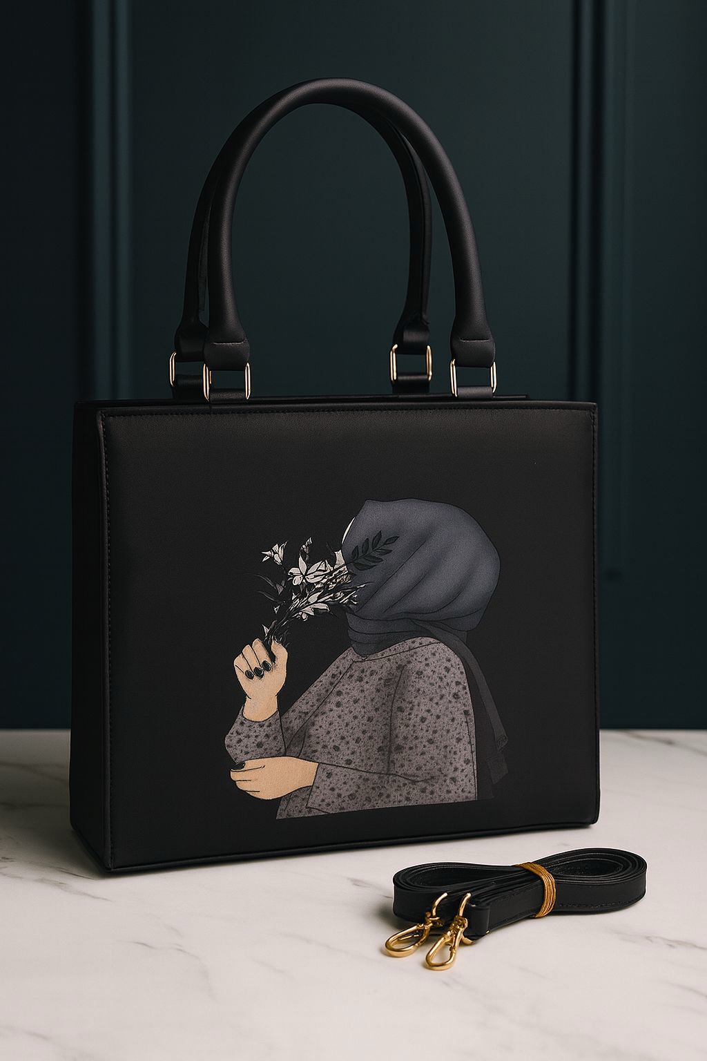 Trending Hijab Girl Tote Bag — Long Shoulder Belt