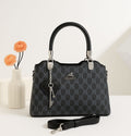 Elegant Luxury Pattern Handbag with Heart Keychain
